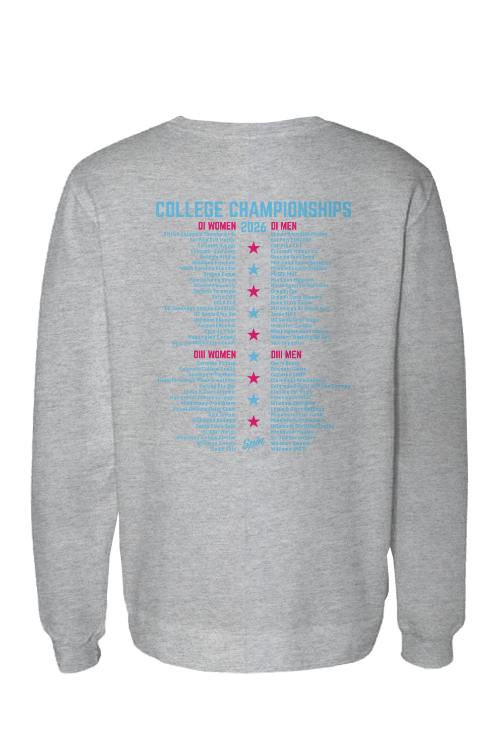 College 2026 Cotton Crewneck Sweatshirt With Teams (Grey)