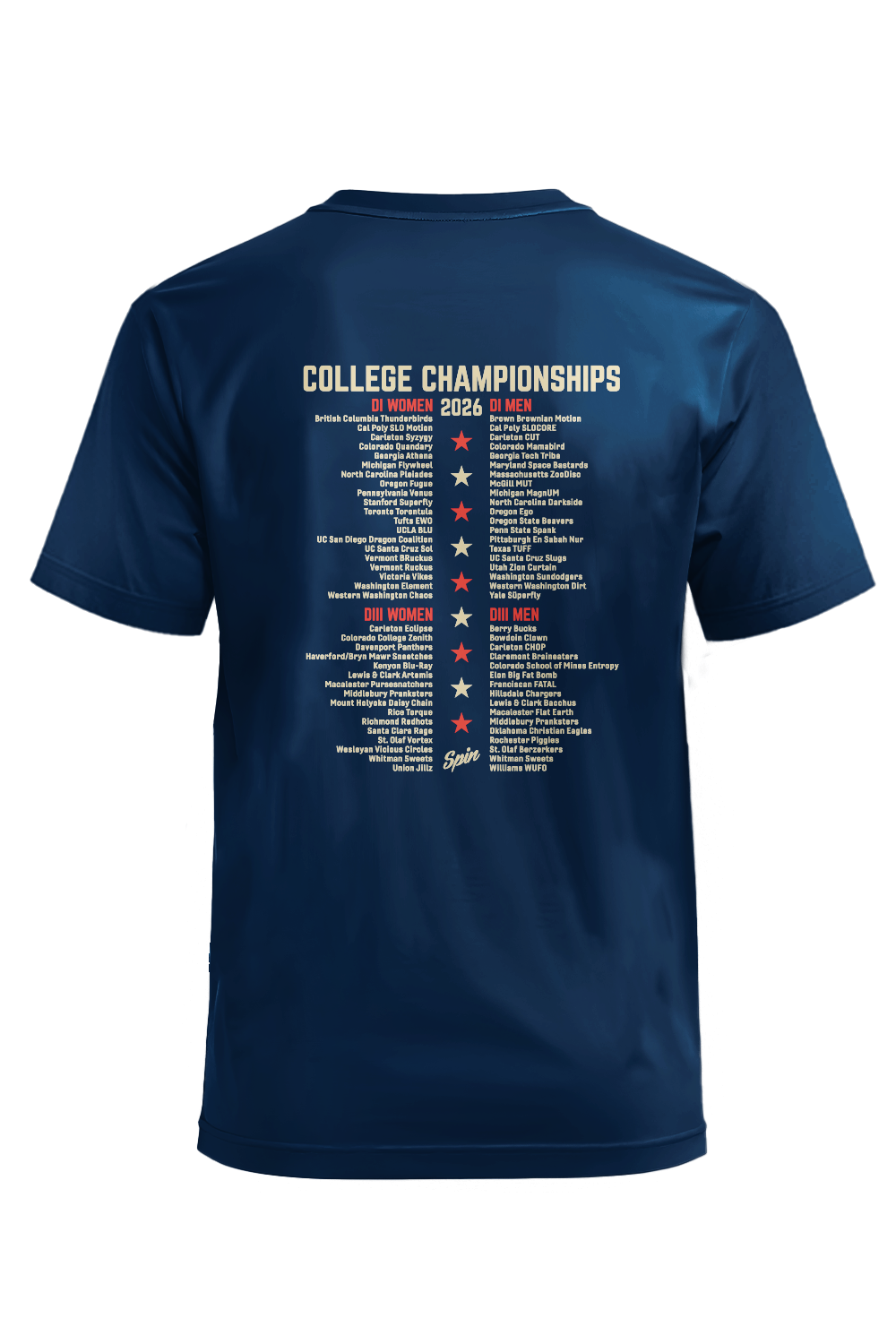 College 2026 Cotton T With Teams (Navy)