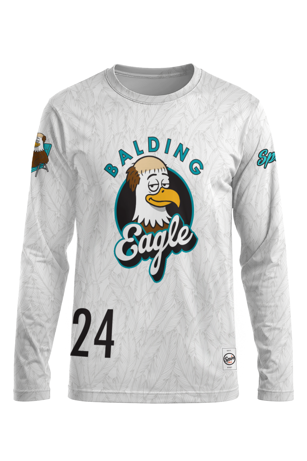 Balding Eagle Long Sleeve Jersey (White)