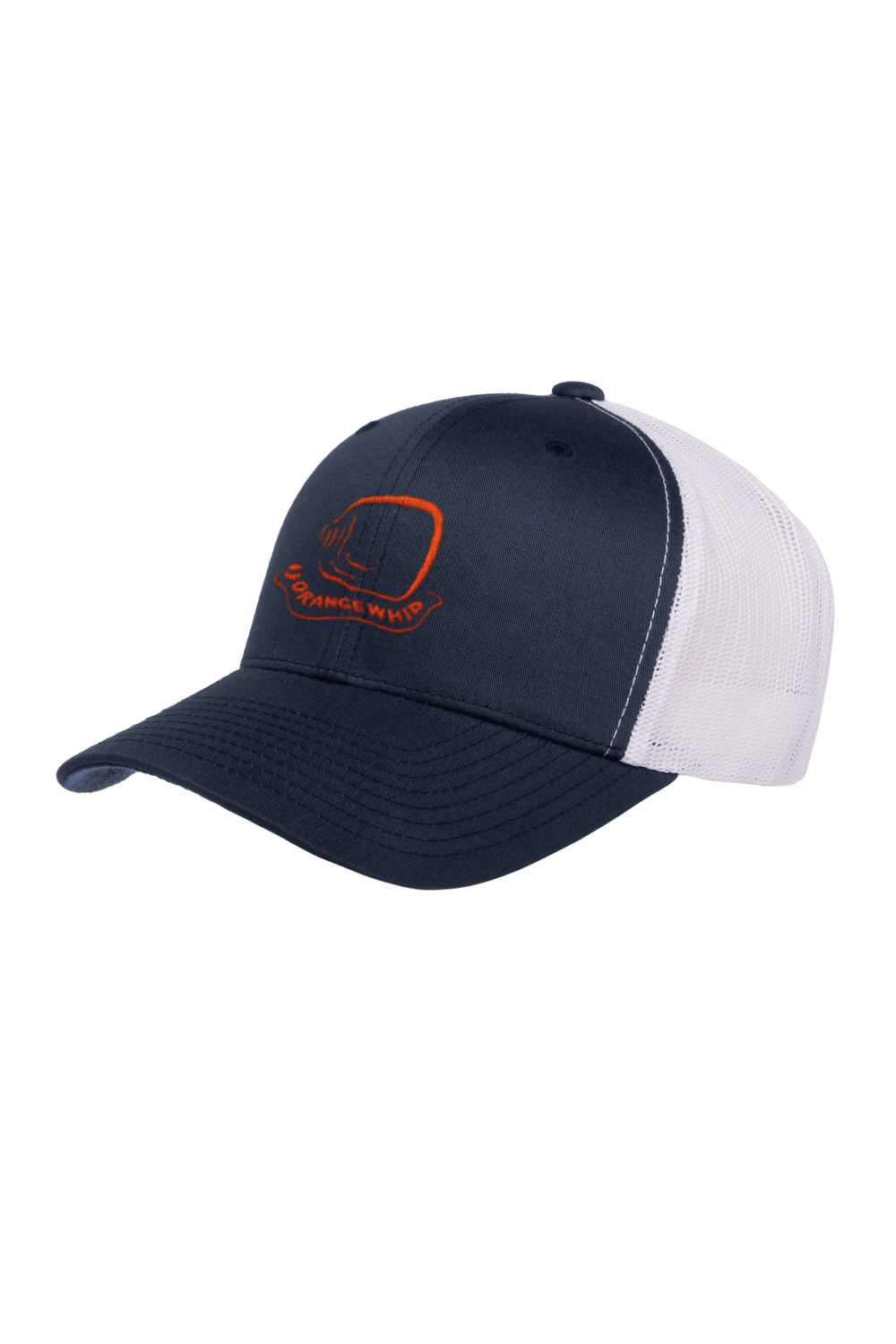 Orange Whip Trucker Hat (Navy/White)