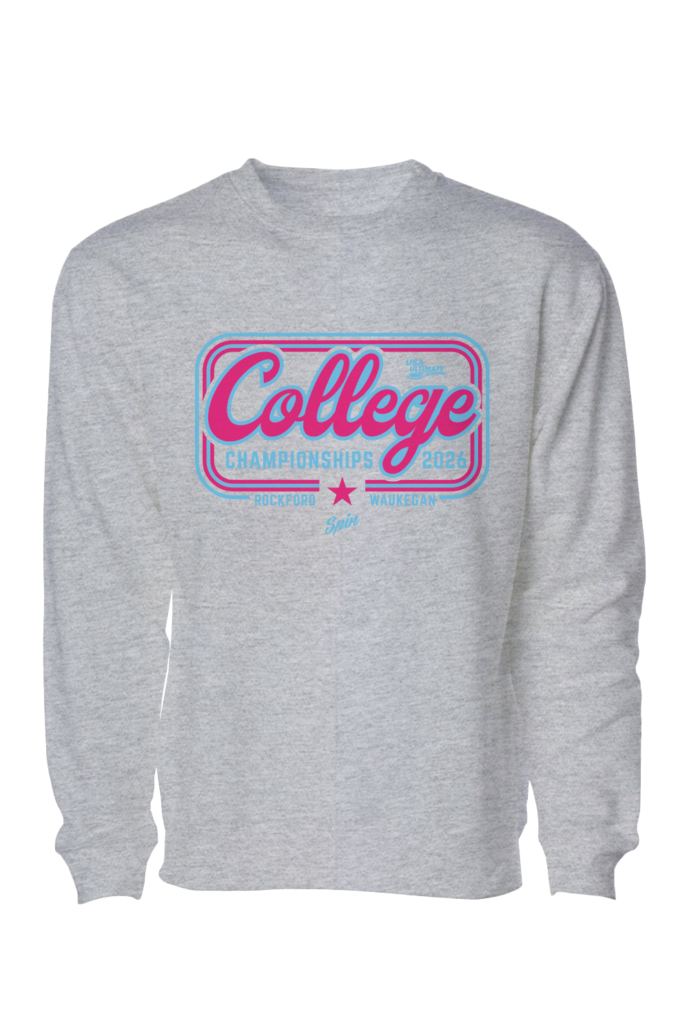 College 2026 Cotton Crewneck Sweatshirt With Teams (Grey)