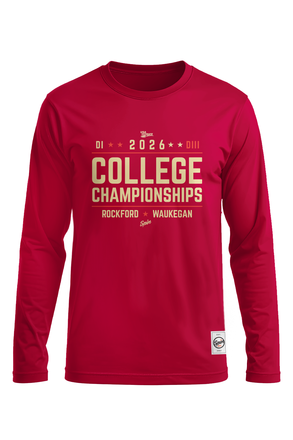 College 2026 Long Sleeve Jersey With Teams (Red)