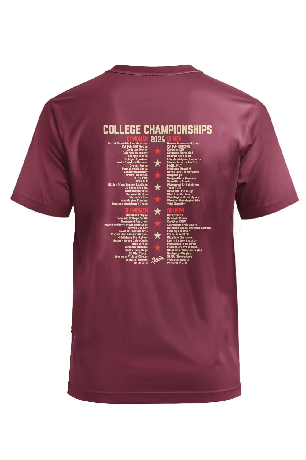 College 2026 Short Sleeve Jersey With Teams (Maroon)