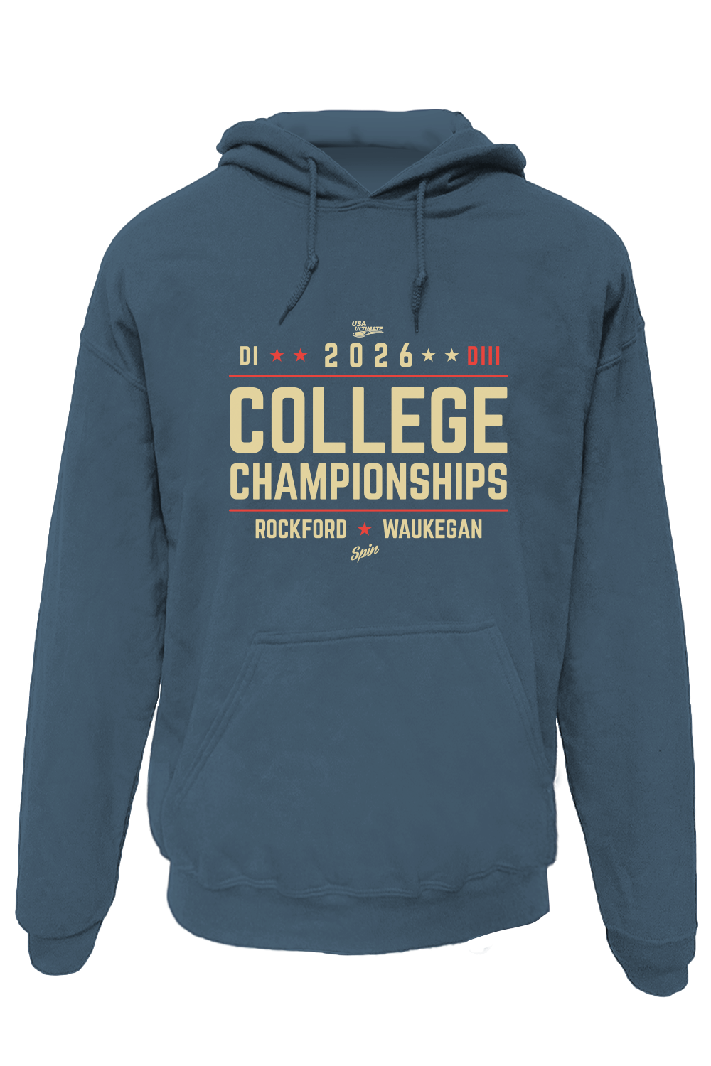 College 2026 Cotton Hoodie with Teams (Steel Blue)