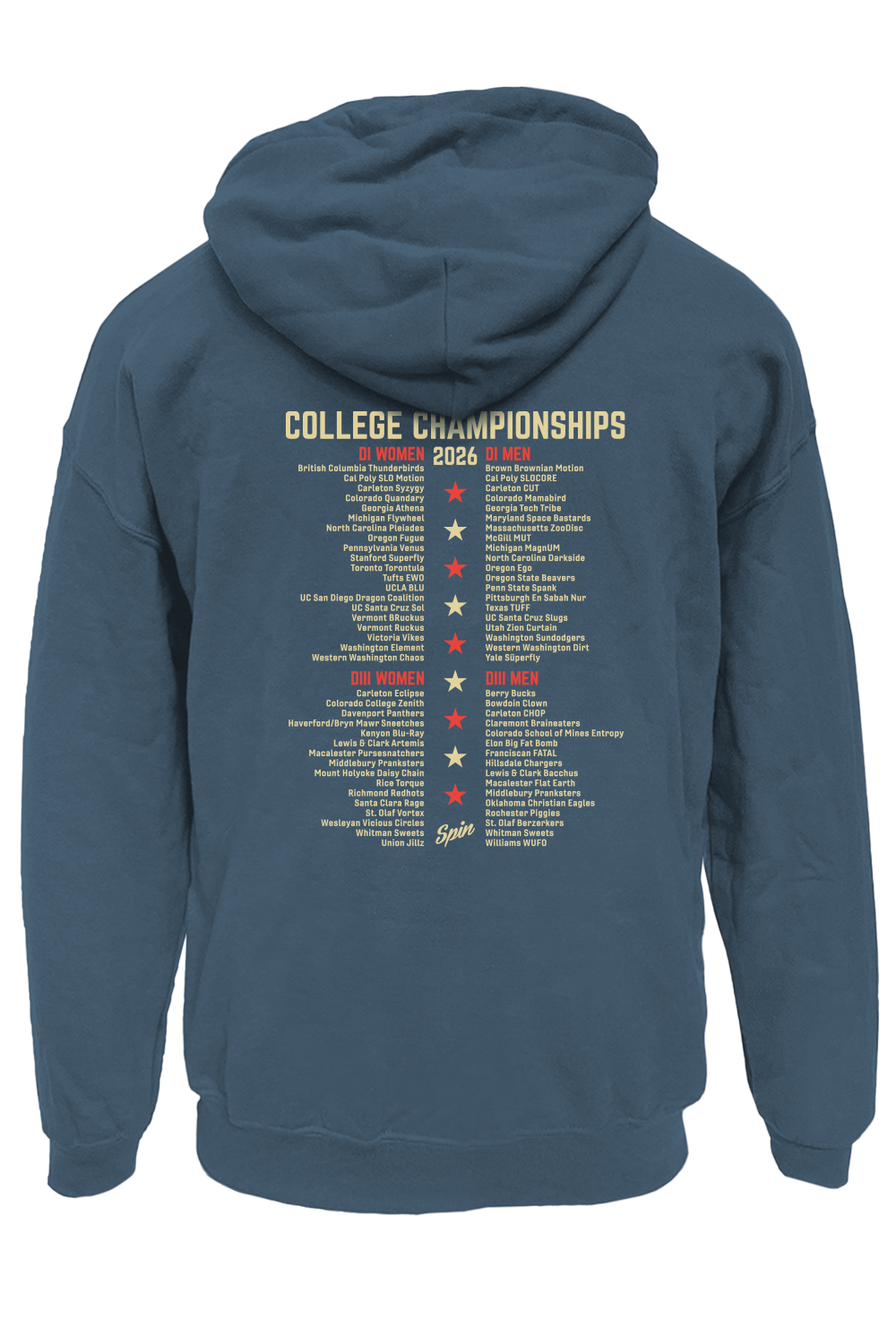 College 2026 Cotton Hoodie with Teams (Steel Blue)