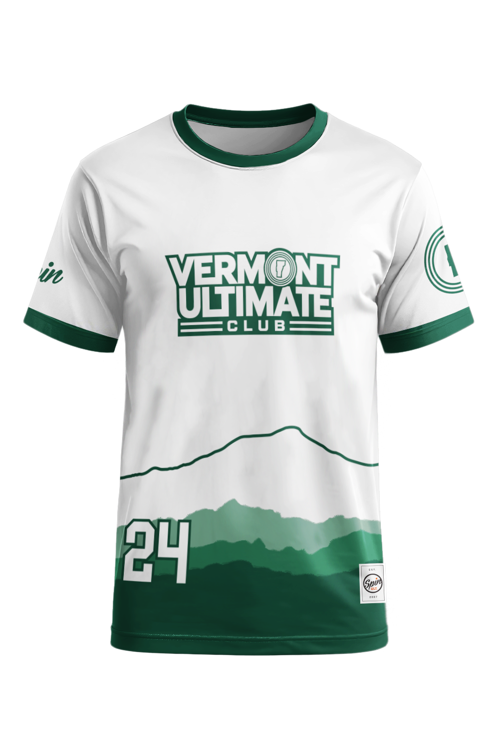 Vermont Ultimate Club Short Sleeve Jersey (White) - Fan